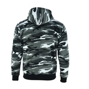 Protective Motorcycle Hoodie Camo Gray Fully Kevlar Lined