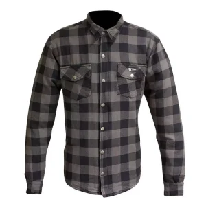 Protective Flannel Motorcycle Shirt Kevlar Lined Charcoal