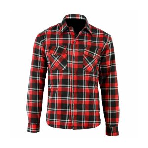 Protective Flannel Motorcycle Shirt Kevlar Lined Red/Black/White