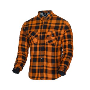 Protective Flannel Motorcycle Shirt Kevlar Lined Orange/Black