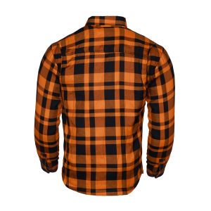 Protective Flannel Motorcycle Shirt Kevlar Lined Orange/Black