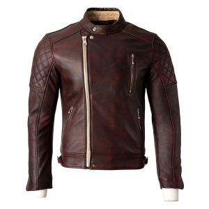 Men Motorcycle Leather Jacket Brown