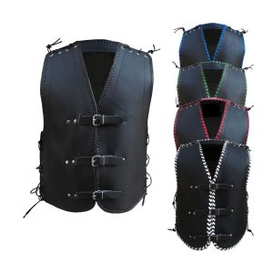 Thick Black Leather Vest for Men – 3MM Thick