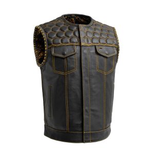 Leather Motorcycle Vest – Diamond Quilting