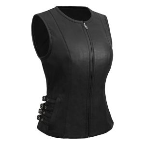 Women’s Front Zip Closure Biker Leather Vest