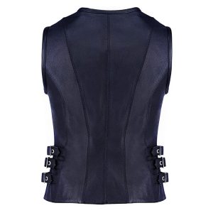 Women’s Front Zip Closure Biker Leather Vest